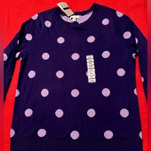 Charter Club deep purple polka dot sweater